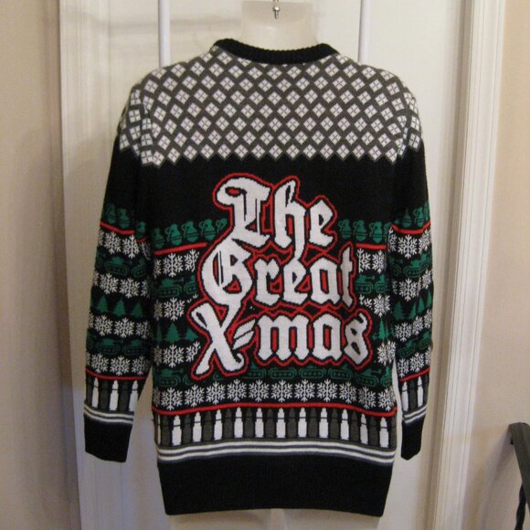 HTF Sabaton The Great Christmas Bullets Snowflakes Tanks Band Ugly Sweater - Picture 7 of 12
